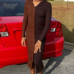 2 tone brown dress